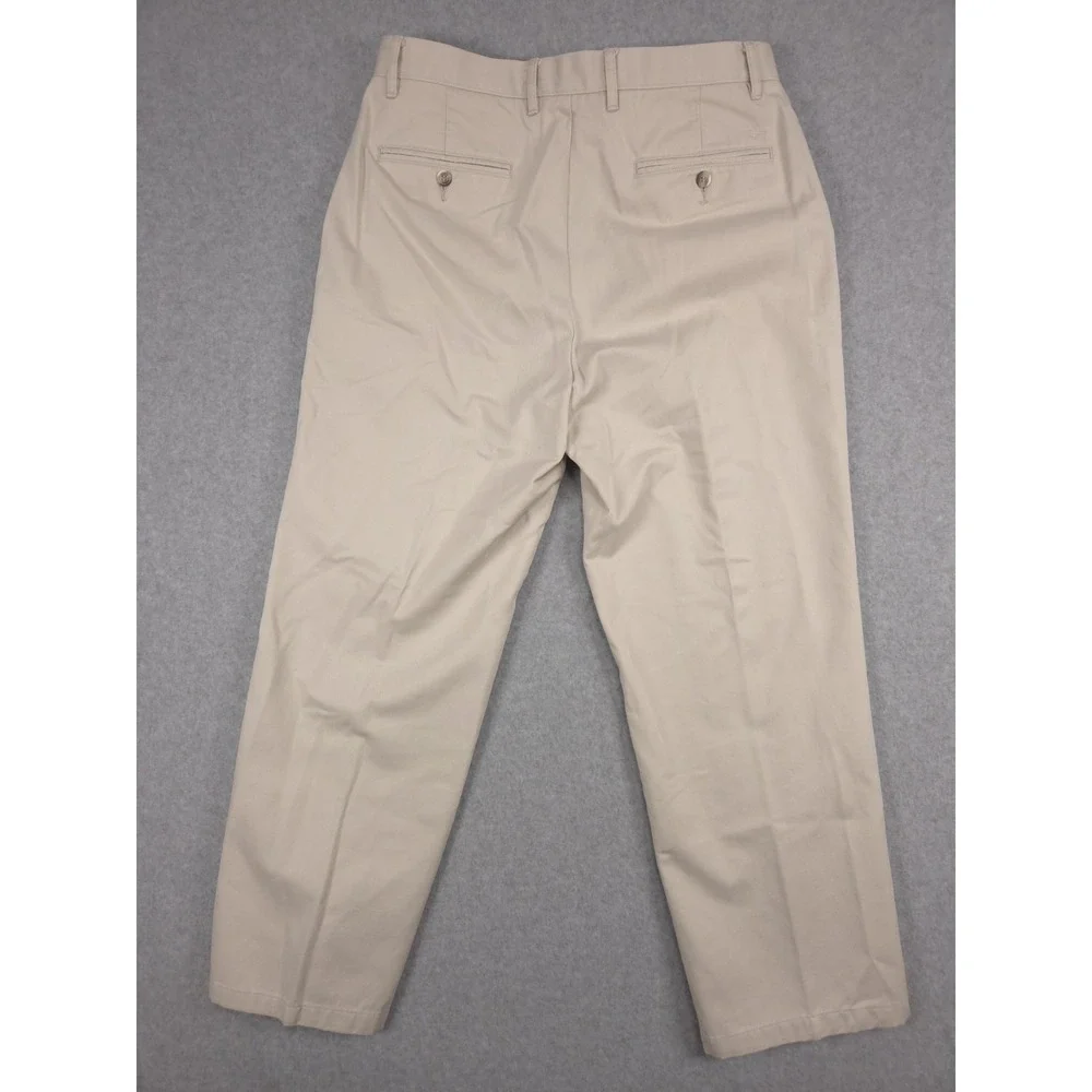 Dockers D3 Mens 34x30 Cream Ivory Khaki Flat Front Casual Chino Pants School